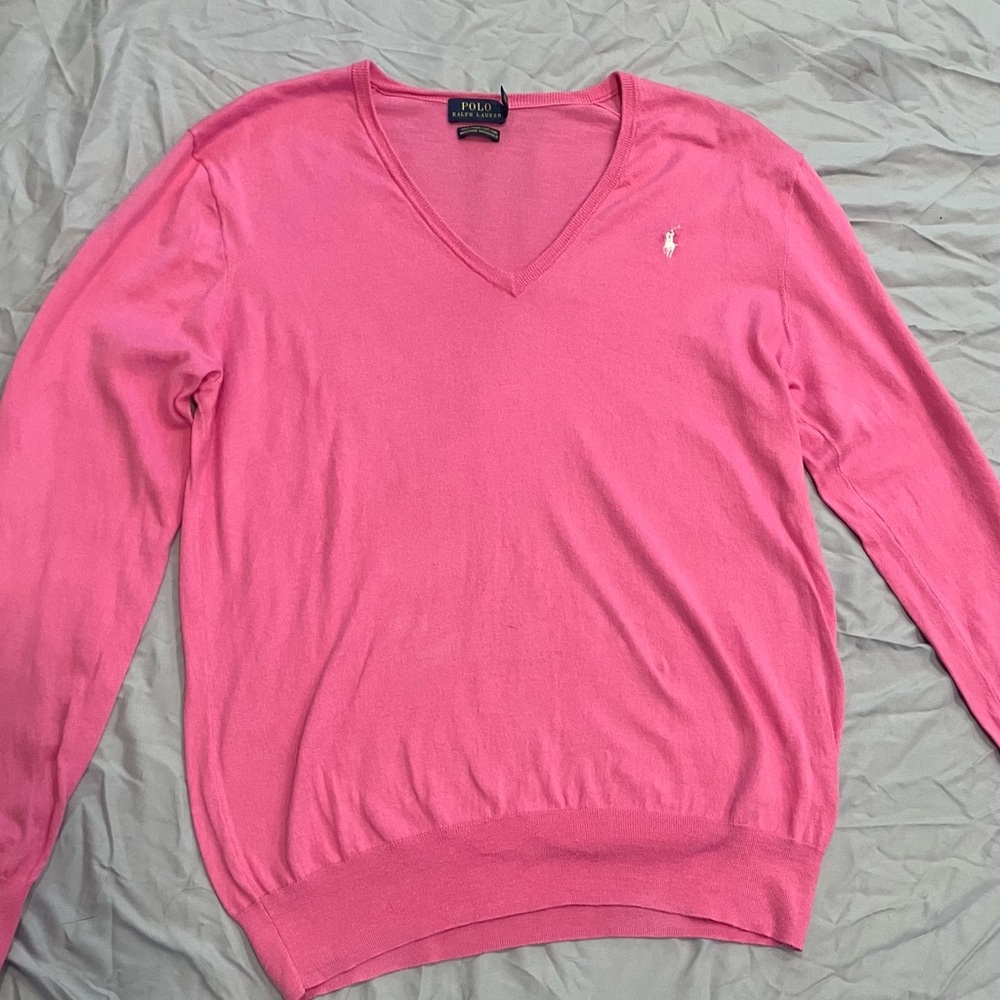 Polo Ralph Lauren Pink Cotton Top Large
